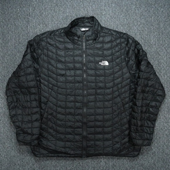 The North Face Jacket Mens XXL Black Thermoball Full Zip Pockets Puffer 2XL